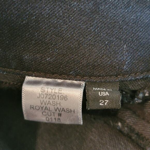 Veronica Beard Jeans Denim Sz 27 Lita 10" Moto Lace Up Made in USA Skinny Dark - Picture 11 of 13